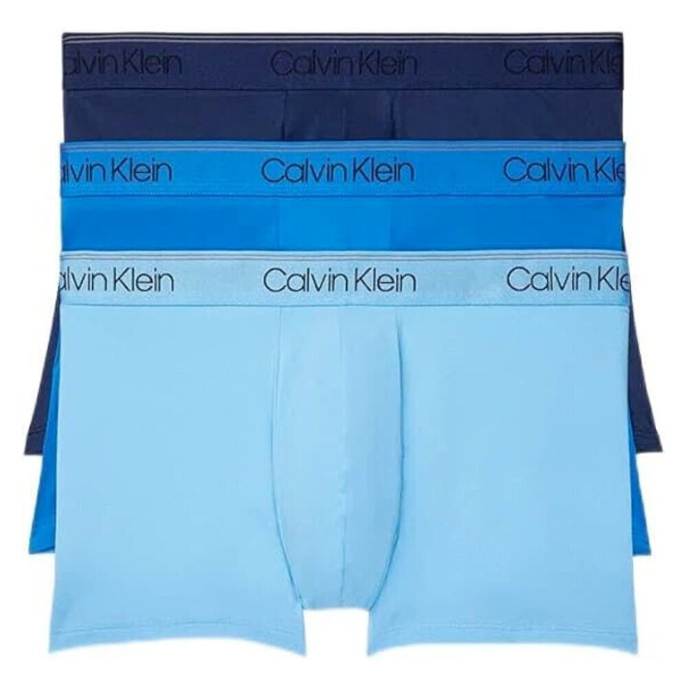 Men’s Calvin Klein 3Pk Microfiber Stretch Low-Rise Trunks Color New Navy Art XXL